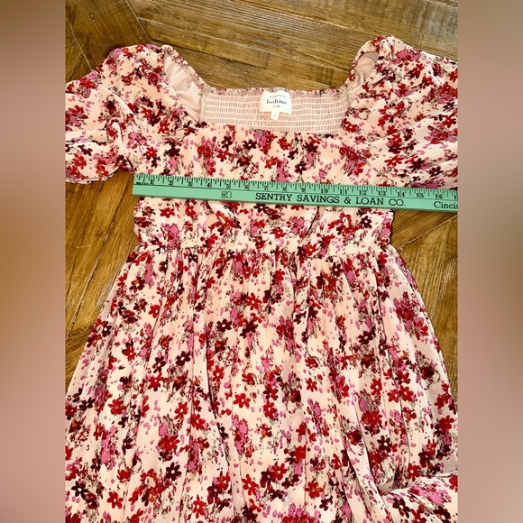 🌸 Böhme Floral Smocked Tiered Maxi Dress - Puff Sleeve - S - Picture 9 of 16